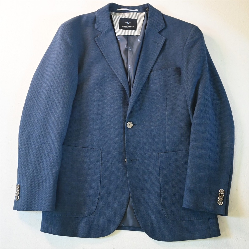 Tailorbyrd 38S Blue Cotton Wool Mens Blazer Suit Jacket Sport Coat